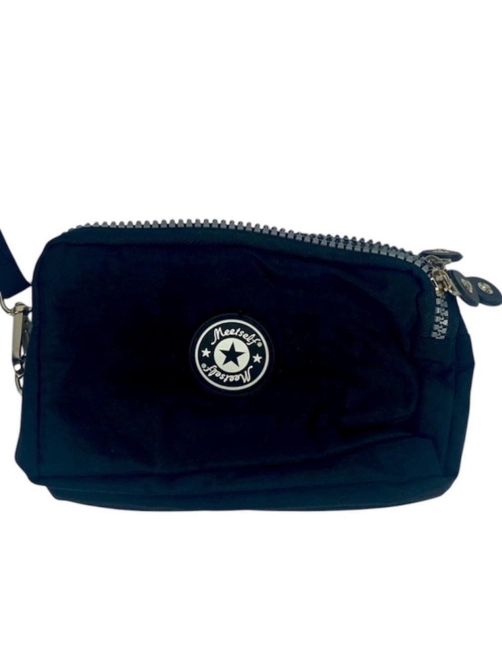 Black Meetself Wristlet Clutch